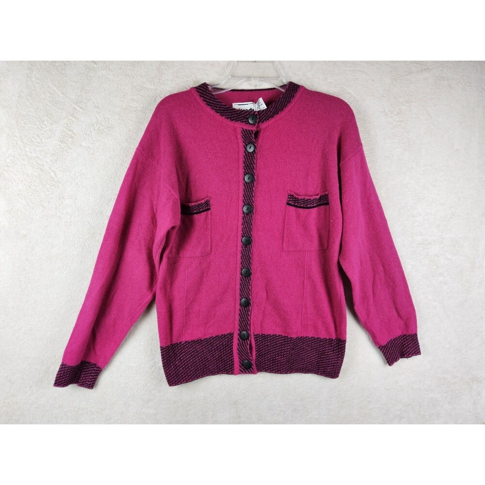 Vintage Moods By Krizia Lambswool Angora Button Front Cardigan Sweater Size S